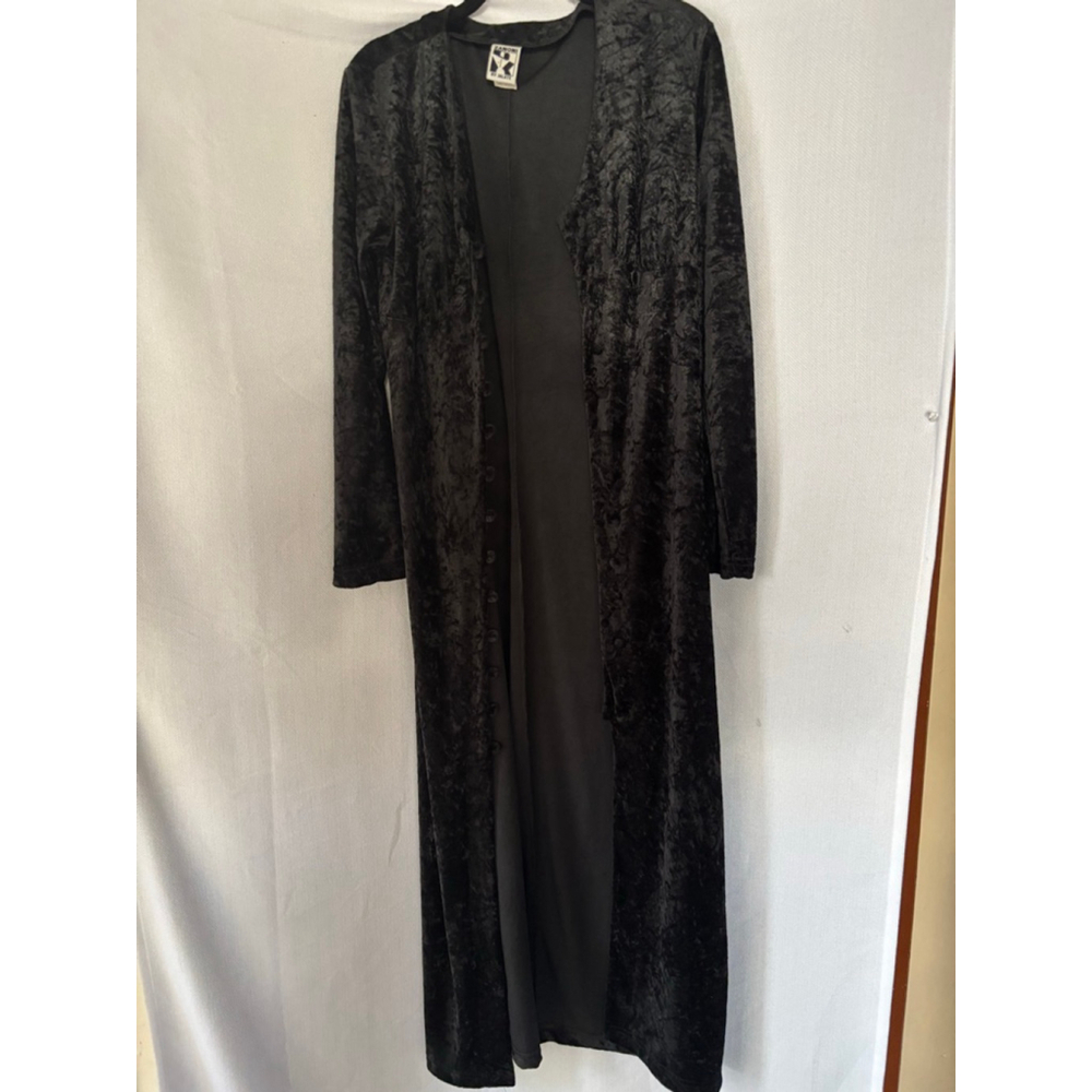 Women's Zanoni by Jalate Velvet Duster Cardigan with leggings in Black Size M - Picture 4 of 9